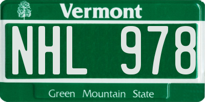 VT license plate NHL978