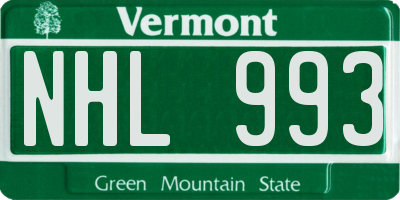 VT license plate NHL993
