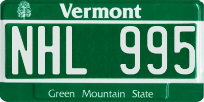 VT license plate NHL995