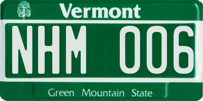VT license plate NHM006