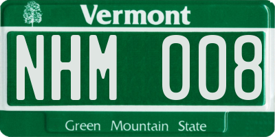 VT license plate NHM008