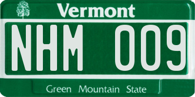 VT license plate NHM009