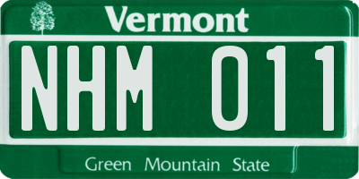VT license plate NHM011