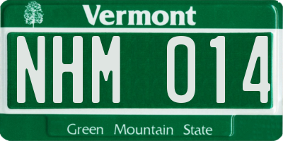 VT license plate NHM014