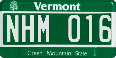 VT license plate NHM016