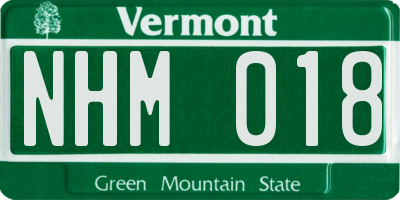 VT license plate NHM018