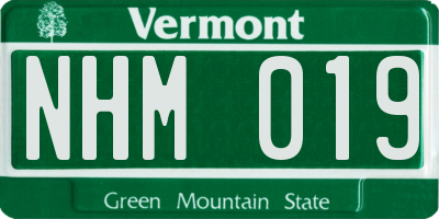VT license plate NHM019