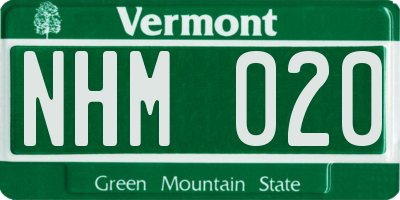VT license plate NHM020