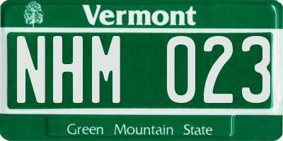 VT license plate NHM023