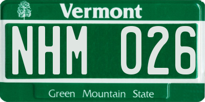 VT license plate NHM026