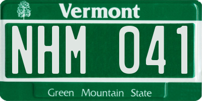 VT license plate NHM041