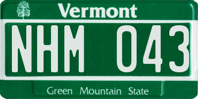 VT license plate NHM043