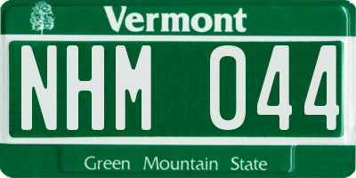VT license plate NHM044