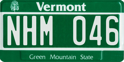 VT license plate NHM046