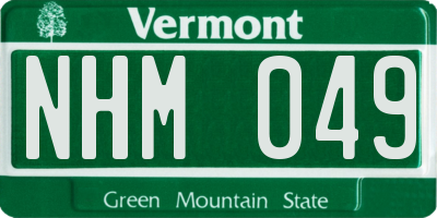 VT license plate NHM049