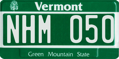VT license plate NHM050
