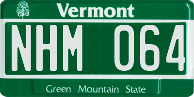 VT license plate NHM064
