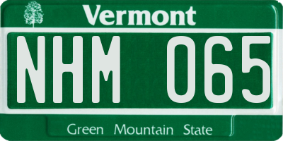 VT license plate NHM065