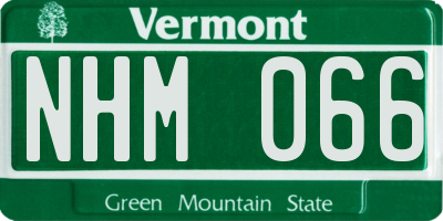 VT license plate NHM066