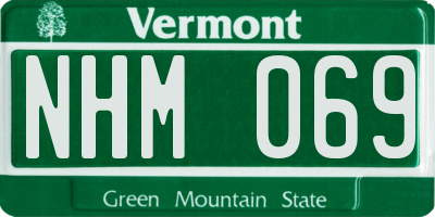 VT license plate NHM069
