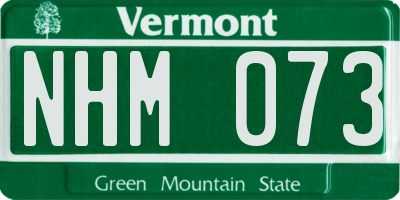 VT license plate NHM073