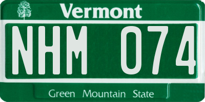 VT license plate NHM074