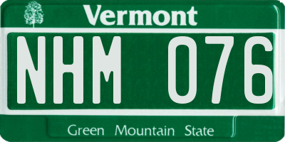 VT license plate NHM076