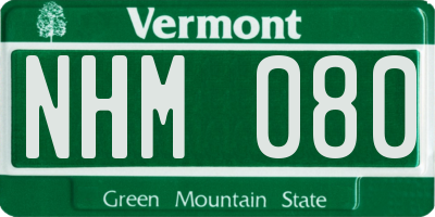 VT license plate NHM080