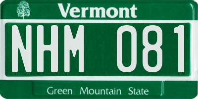 VT license plate NHM081