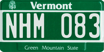 VT license plate NHM083