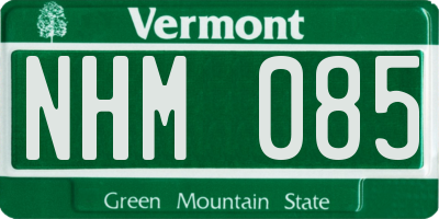 VT license plate NHM085