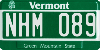 VT license plate NHM089