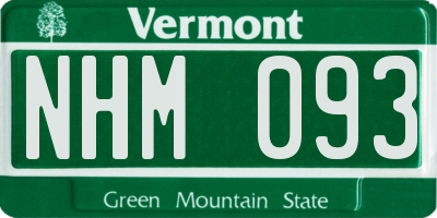 VT license plate NHM093