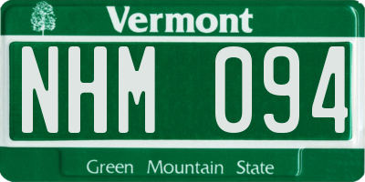 VT license plate NHM094