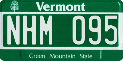 VT license plate NHM095
