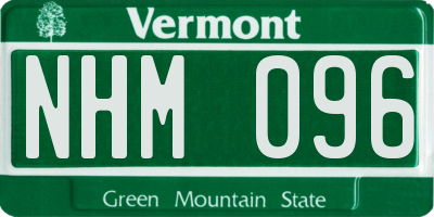 VT license plate NHM096