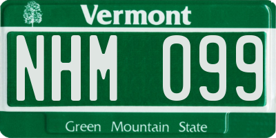 VT license plate NHM099