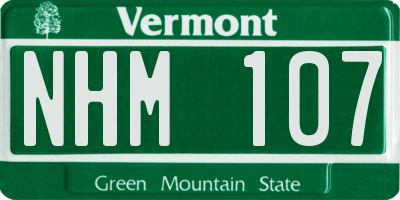 VT license plate NHM107