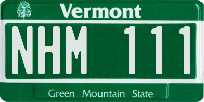 VT license plate NHM111