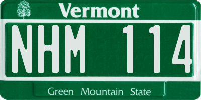 VT license plate NHM114