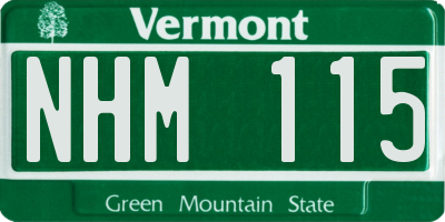 VT license plate NHM115