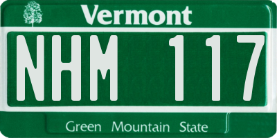 VT license plate NHM117