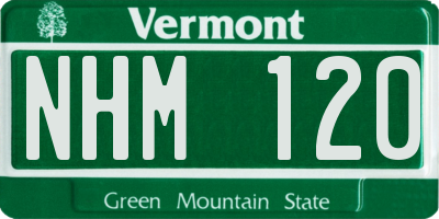 VT license plate NHM120