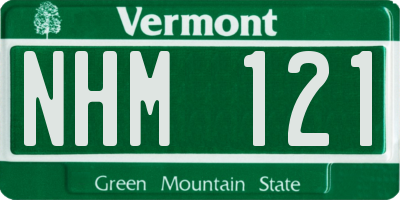 VT license plate NHM121