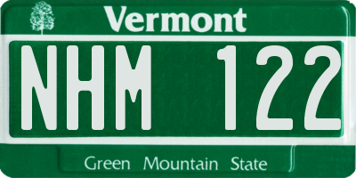 VT license plate NHM122