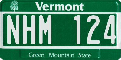 VT license plate NHM124