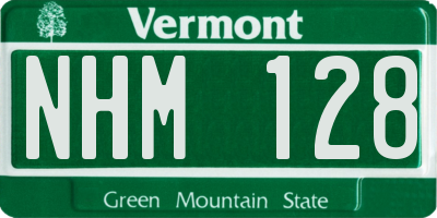 VT license plate NHM128