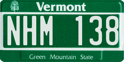 VT license plate NHM138