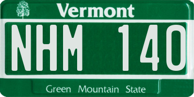 VT license plate NHM140