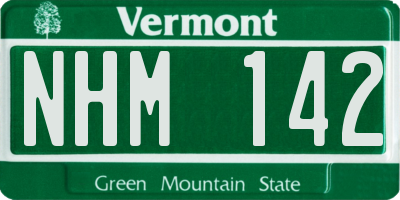 VT license plate NHM142